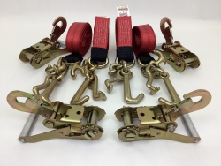 4 Pack of 10' Red DIAMOND WEAVE Frame Hook Straps with Snap Hook Ratchet Handles and USPS Priority Shipping Included!