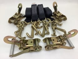 4 Pack of 10' Black DIAMOND WEAVE Frame Hook Straps with Snap Hook Ratchet Handles and USPS Priority Shipping Included!