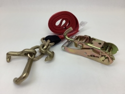 One Set of 10' Red DIAMOND WEAVE Frame Hook Strap with Swivel-J Ratchet Handle and USPS Priority Shipping Included!