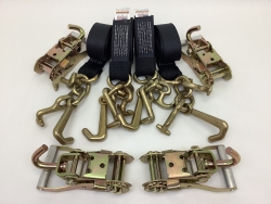 4 Pack of 10' Black DIAMOND WEAVE Frame Hook Straps with Swivel-J Ratchet Handles and USPS Priority Shipping Included!