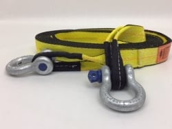 2" x 20' Yellow Double Ply Tow & Recovery Strap with 3/4" Screw Pin Shackles and USPS Priority Shipping Included!