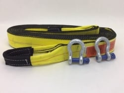 3" x 30' Triple Ply Tow & Recovery Strap with 5/8" Screw Pin Shackles and USPS Priority Shipping Included!