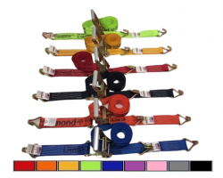 2" x 10' DIAMOND WEAVE Wheel Strap (naked) and Double-J Ratchet Handle - Color Options