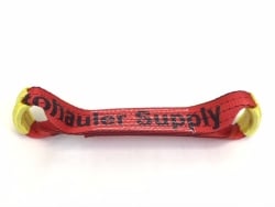 14" Red TECNIC Webbing Dog Bone for Rollback / Flatbed Wrecker Strap Tie-Downs