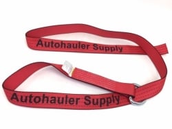 2" x 8' Red TECNIC Webbing Wheel Lift Lasso Strap with Steel D-Ring