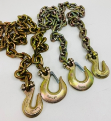 2 Pack of 1/2" x 12' G70 Heavy Equipment Chains with Grab / Slip Hooks