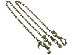 PAIR OF 5/16" x 6' G70 Auto Transport FLATBED Chain with RTJ Cluster Hooks+GRAB. USPS Priority Shipping Included!