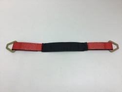 2" x 24" RED TECNIC WEAVE axle strap with Delta Ring and sleeve