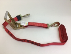 RED TECNIC WEB Strap with Ratchet and Twisted Snap Hooks
