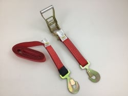 RED TECNIC WEB Strap with Ratchet and Flat Snap Hooks