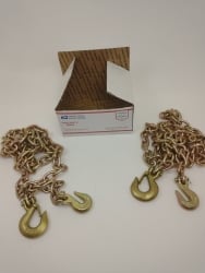 2 pack of 3/8 x 10 ft Grab Hook and Safety Hook  Grade 70 Chains USPS PRIORITY SHIPPING INCLUDED!