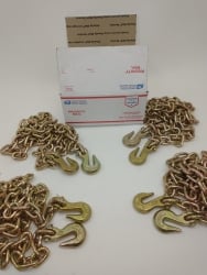 4 pack of 3/8 x 10 ft Grab Hook Chains 6,600 lb WLL USPS PRIORITY SHIPPING INCLUDED!