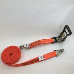 2 x 30 ft Wire Hook Cargo Strap with Mega Ratchet and Diamond Weave Webbing