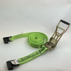 2 x 30 ft Flat Hook Cargo Strap with Reverse European Ratchet and Diamond Weave Webbing