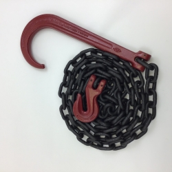 Tow Recovery 3/8 X 10' Grade 80 Chain with 15" J hook and Clevis Grab
