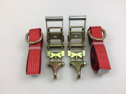 2 PACK Mini Ratchet with FORGED Finger Hook and D ring TECNIC Wheel Lift Strap FREE USPS SHIPPING