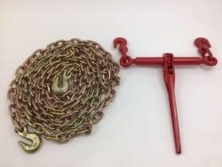 3/8 x 20' grade 70 Binder Chain with 2 clevis grab hook and5/16 - 3/8 Ratchet Load Binder KIT