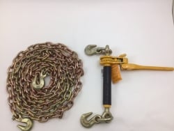 3/8 x 20' grade 70 Binder Chain with 2 clevis grab hook / 5/16" - 3/8" Yellow Peerless QUIKBINDER PLUS KIT