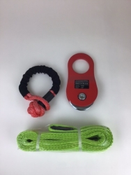 3"X10' Recovery Strap with 1/2 inch 12,000 lbs WLL Rope Shackle and 10 Ton Snatch Block Kit USPS Shipping Included
