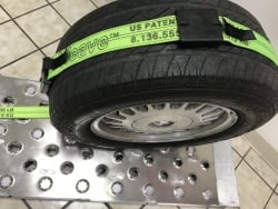 14FT Diamond Weave REWH Wheel Strap-with Rubber Cleats-Hi Viz Green