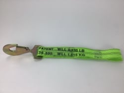 Single Twisted Snap Hook Front Strap for Fully Adjustable Tow Dolly Diamond Weave Strap