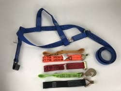 Adjustable tow shop dolly straps
