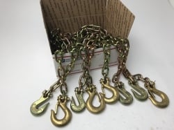 4 pack of 5/16 x 10 ft grade 70 Binder Chains Grab and Safety Hook - USPS Priority Shipping Included!