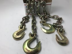 2 Pack of 1/2" x 8' G70 Heavy Equipment Chains with Grab / Slip Hooks and USPS Priority Shipping Included!