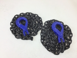 2 Pack of 3/8" x 10' G100 Heavy Equipment Safety Chains with Peerless Self Locking Hook and USPS Priority Shipping Included!