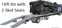 16 ft Long 23,000 Pound Aluminum Ramp Loading System - Aluminum Skid Seats