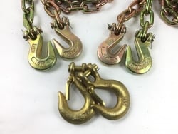2 pack of 5/16 x 20 ft grade 70 Binder SLIP+GRAB HOOK Chains - USPS Priority Shipping Included!