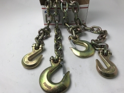 2 pack of 3/8 x 6 ft Grab Hook and Safety Hook Grade 70 Chains USPS PRIORITY SHIPPING INCLUDED!