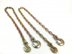 2 pack of 3/8 x 8 ft Grab Hook and Safety Hook Grade 70 Chains USPS PRIORITY SHIPPING INCLUDED!