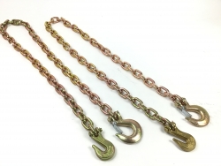 2 pack of 3/8 x 12 ft Grab Hook and Safety Hook Grade 70 Chains USPS PRIORITY SHIPPING INCLUDED!