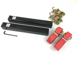 20 Inch Tow L-Arm sleeve kit with 2" X 8' Red Tecnic Lasso's and Mini Ratchet with Finger Hooks