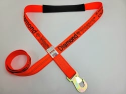 2" x 8' Diamond Weave Wheel Lift Strap with Flat Snap Hook and 18" Cordura Sleeve