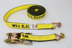 2" x 30'  Big Yellow ratchet strap with wire hook
