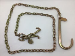 5/16" x 10' Tow Chain with Big 15" J / RTJ Cluster Hooks and USPS Priority Shipping Included!