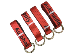 4 pack 2" x 8' Red TECNIC Webbing Wheel Lift Lasso Strap with Steel D-Ring- USPS Shipping included in price.