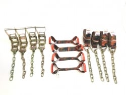 CAMO OPTIONS 8 Point Kit of Hi-VIZ Rollback / Flatbed Car Tie-Downs with Chain Tails