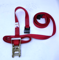 2" x 30' Ratchet Strap Diamond Weave w Flat Hooks- Ratchet end w loop- choice of colors