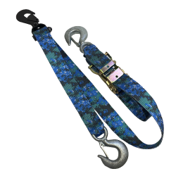 2" Three point Ratcheting Tie-Down with Swivel Snap Hook and Safety Latch Hooks