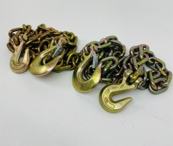 2 Pack Peerless 1/2" x 12' G70 Heavy Equipment Chains with Grab Hooks and USPS Priority Shipping Included!