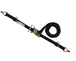 Red 1" x 16' Cargo Strap and Ratchet with Wire Hooks  and D rings 1000 lb WLL