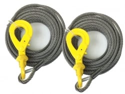 3/8 x 50' Fiber Core Winch Cable with Self Locking Swivel Hook- 2 Pack- Shipping included