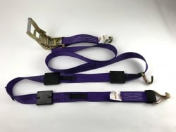PURPLE 10 ft Diamond Weave ratchet wheel strap w wire hooks
