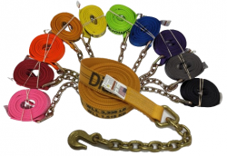 2 inch wide Diamond Weave Strap with Chain Hook Extension 3/8" G70 - Color and Length Options