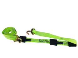 14 FT Diamond Weave Swivel-J Wheel Strap-with Rubber Cleats-HiViz Green