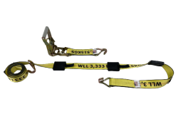 Wheel Strap- 3 Point with Ratchet and Rubber Cleats- BIG YELLOW