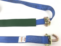 Low Profile 14 FT Diamond Weave Swivel J Hook Wheel Strap -BLUE